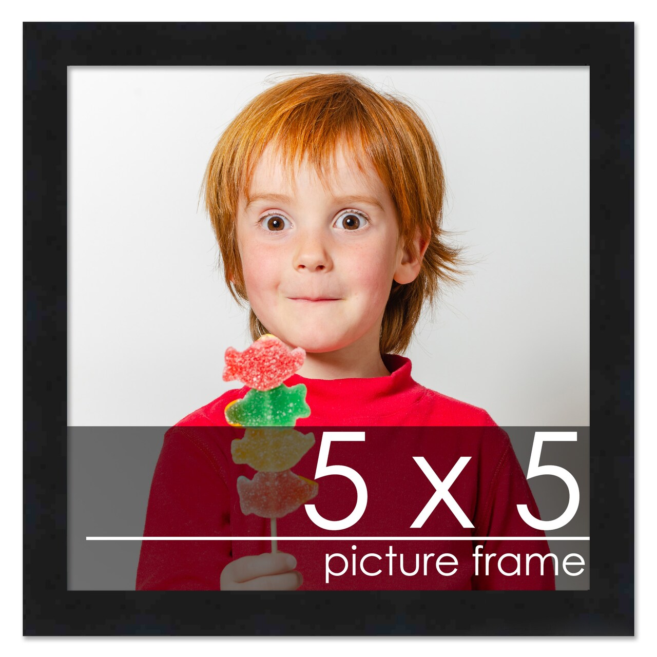 Square Minimalist Black Picture Frame - UV Acrylic, Foam Board Backing, Hanging Hardware